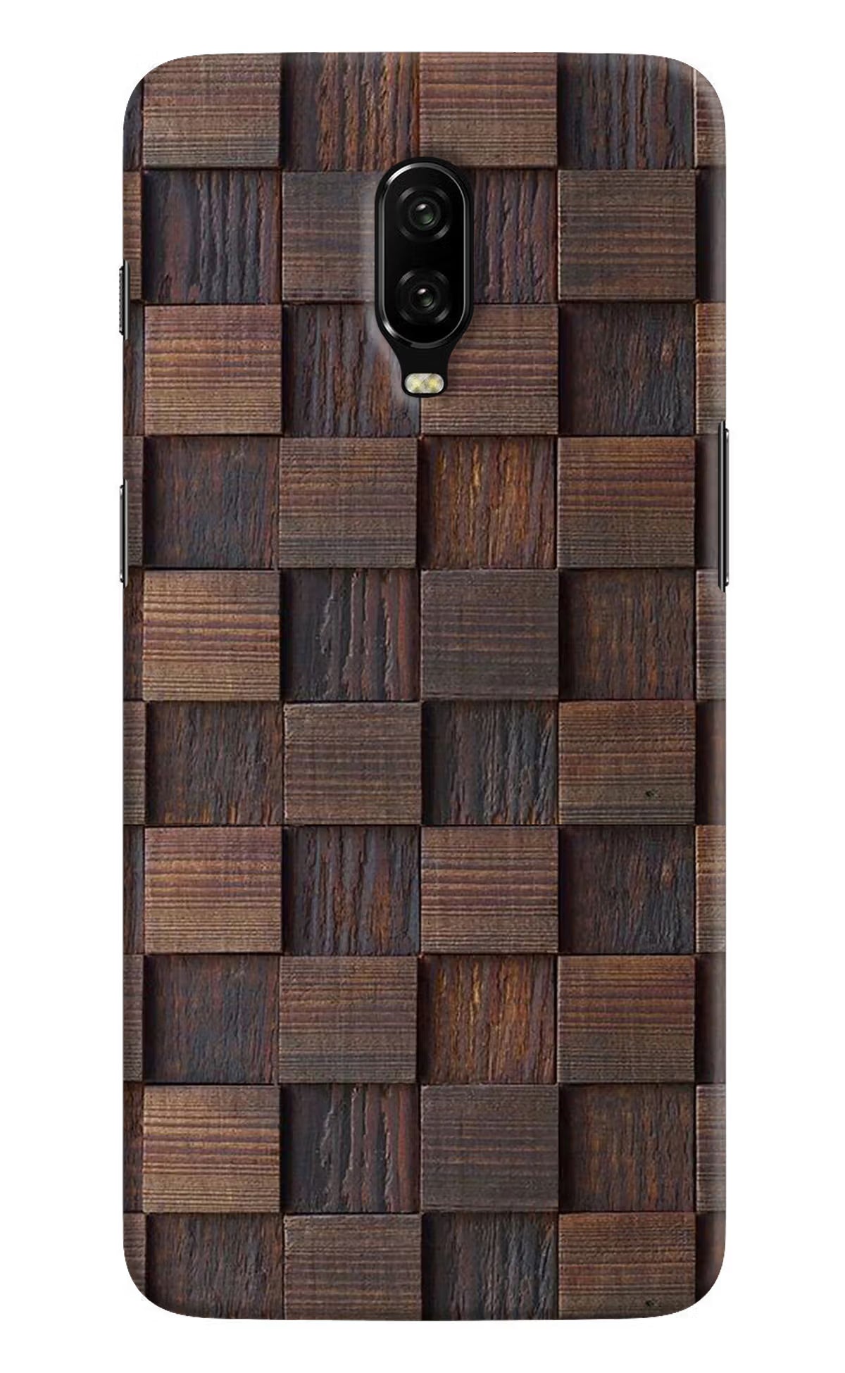 Wooden Cube Design Oneplus 6T Hard Case Back Cover by Casekaro