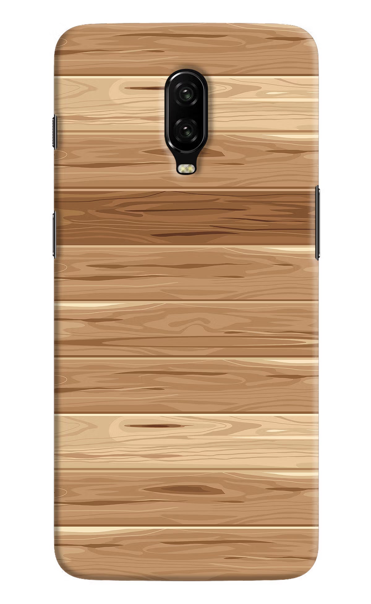 Wooden Vector Oneplus 6T Hard Case Back Cover by Casekaro