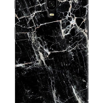 Black Marble Texture Oneplus 6T Hard Case Back Cover by Casekaro