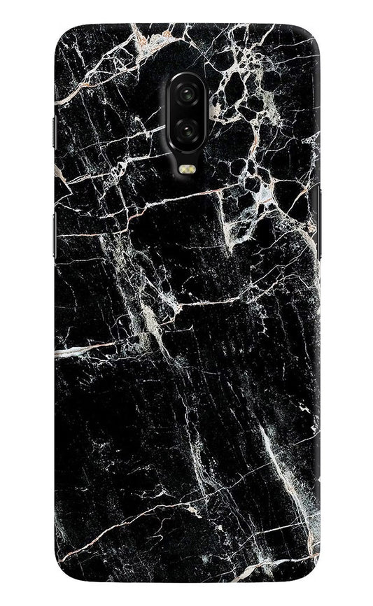 Black Marble Texture Oneplus 6T Hard Case Back Cover by Casekaro