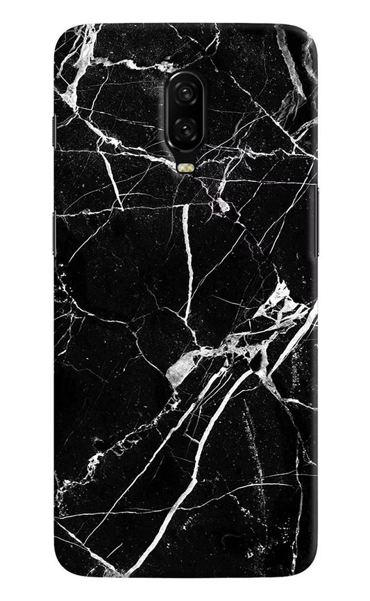 Black Marble Pattern Oneplus 6T Hard Case Back Cover by Casekaro