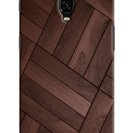 Wooden Texture Design Oneplus 6T Hard Case Back Cover by Casekaro