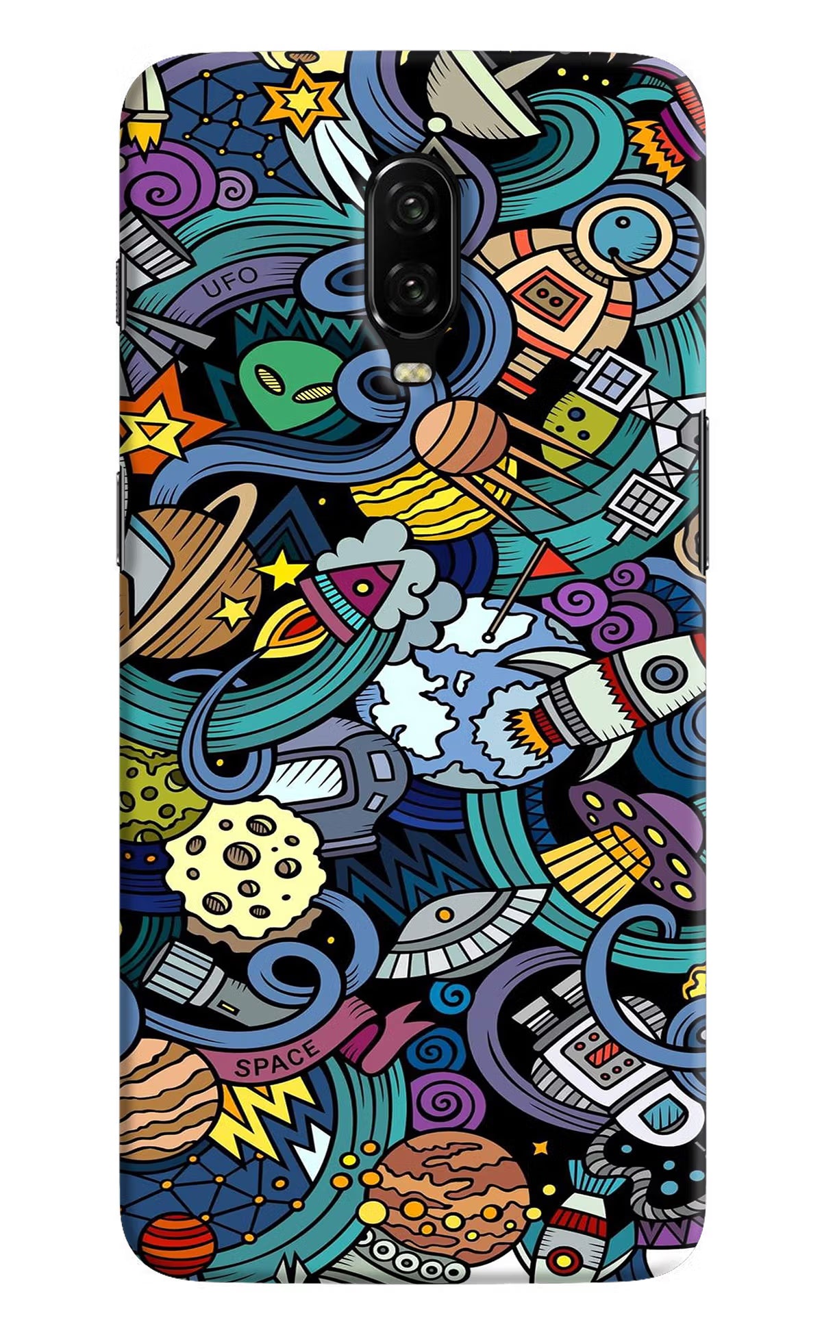 Space Abstract Oneplus 6T Hard Case Back Cover by Casekaro