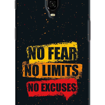 No Fear No Limits No Excuse Oneplus 6T Hard Case Back Cover by Casekaro