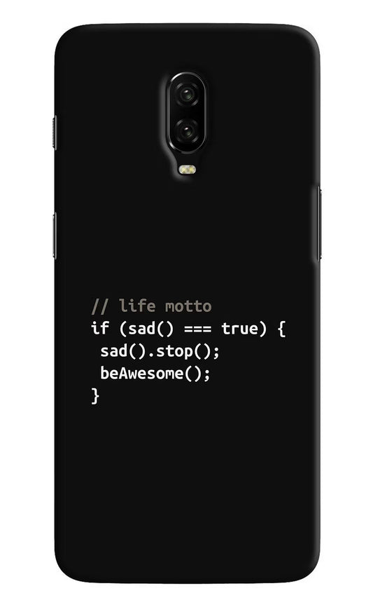 Life Motto Code Oneplus 6T Hard Case Back Cover by Casekaro
