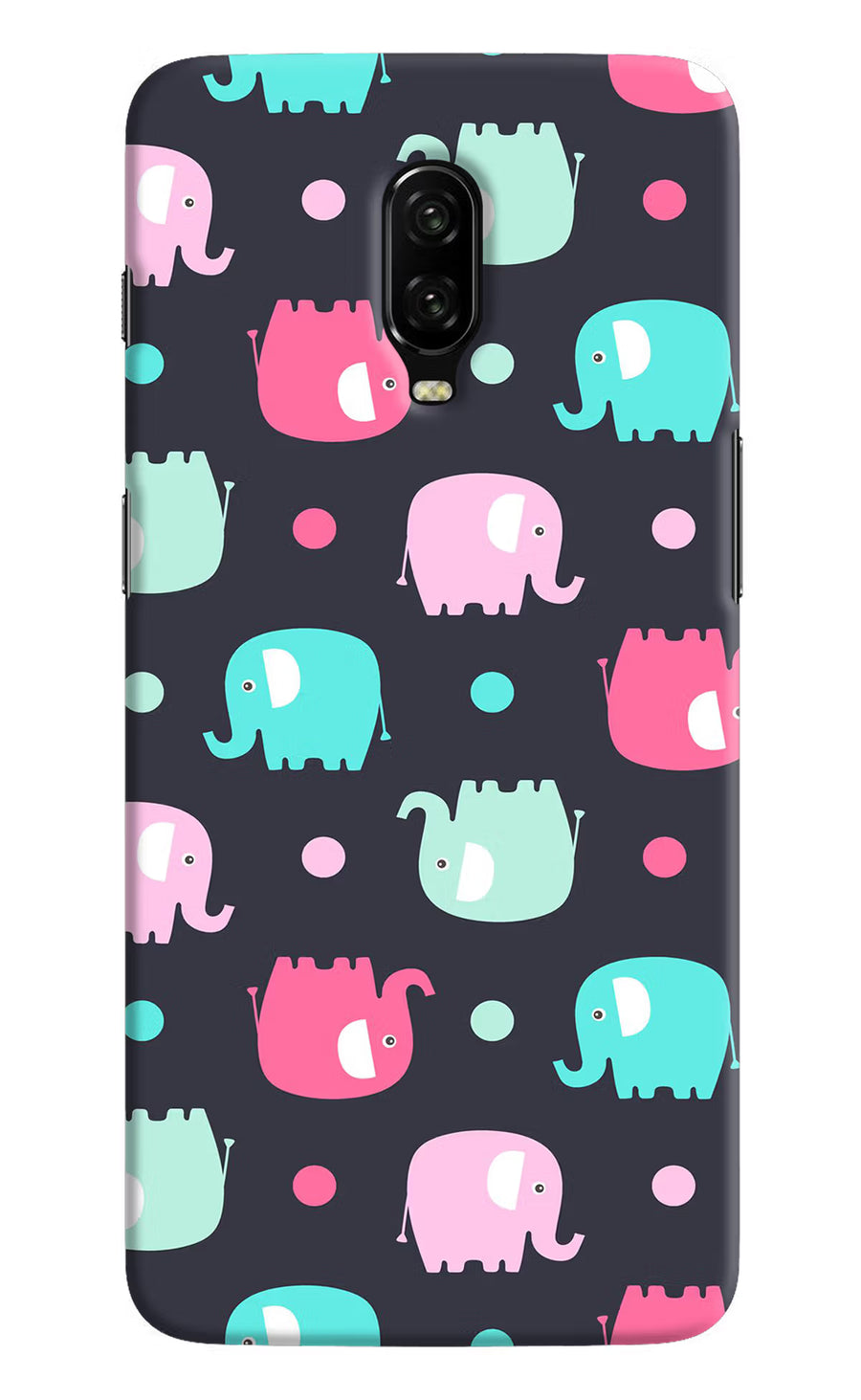 Elephants Oneplus 6T Back Cover, Hard case