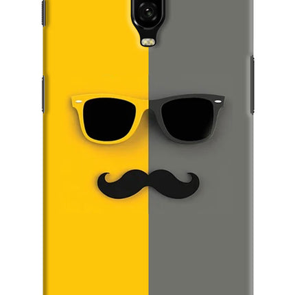 Sunglasses with Mustache Oneplus 6T Hard Case Back Cover by Casekaro