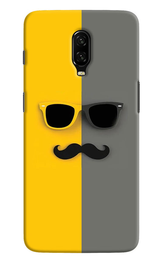 Sunglasses with Mustache Oneplus 6T Hard Case Back Cover by Casekaro