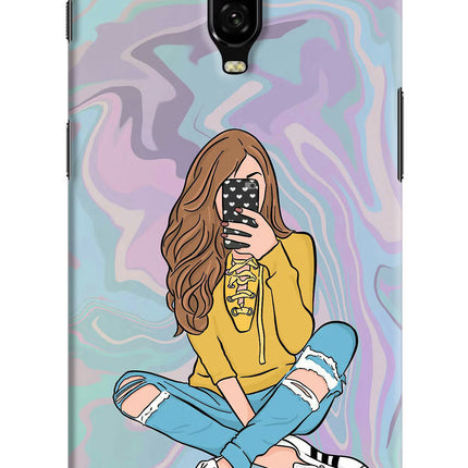 Selfie Girl Oneplus 6T Hard Case Back Cover by Casekaro