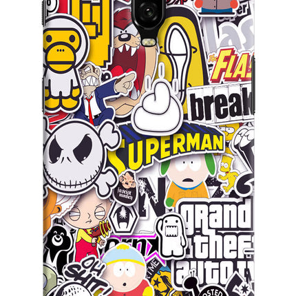 Sticker Bomb Oneplus 6T Hard Case Back Cover by Casekaro