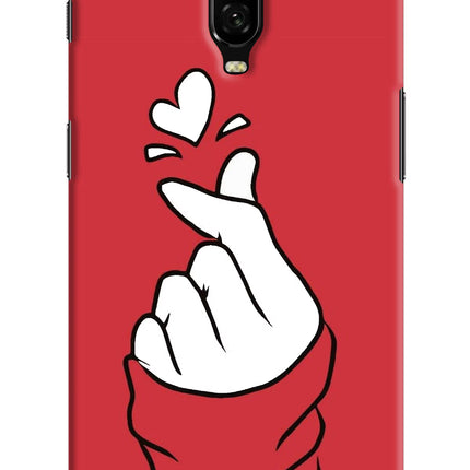 Korean Love Sign Oneplus 6T Hard Case Back Cover by Casekaro