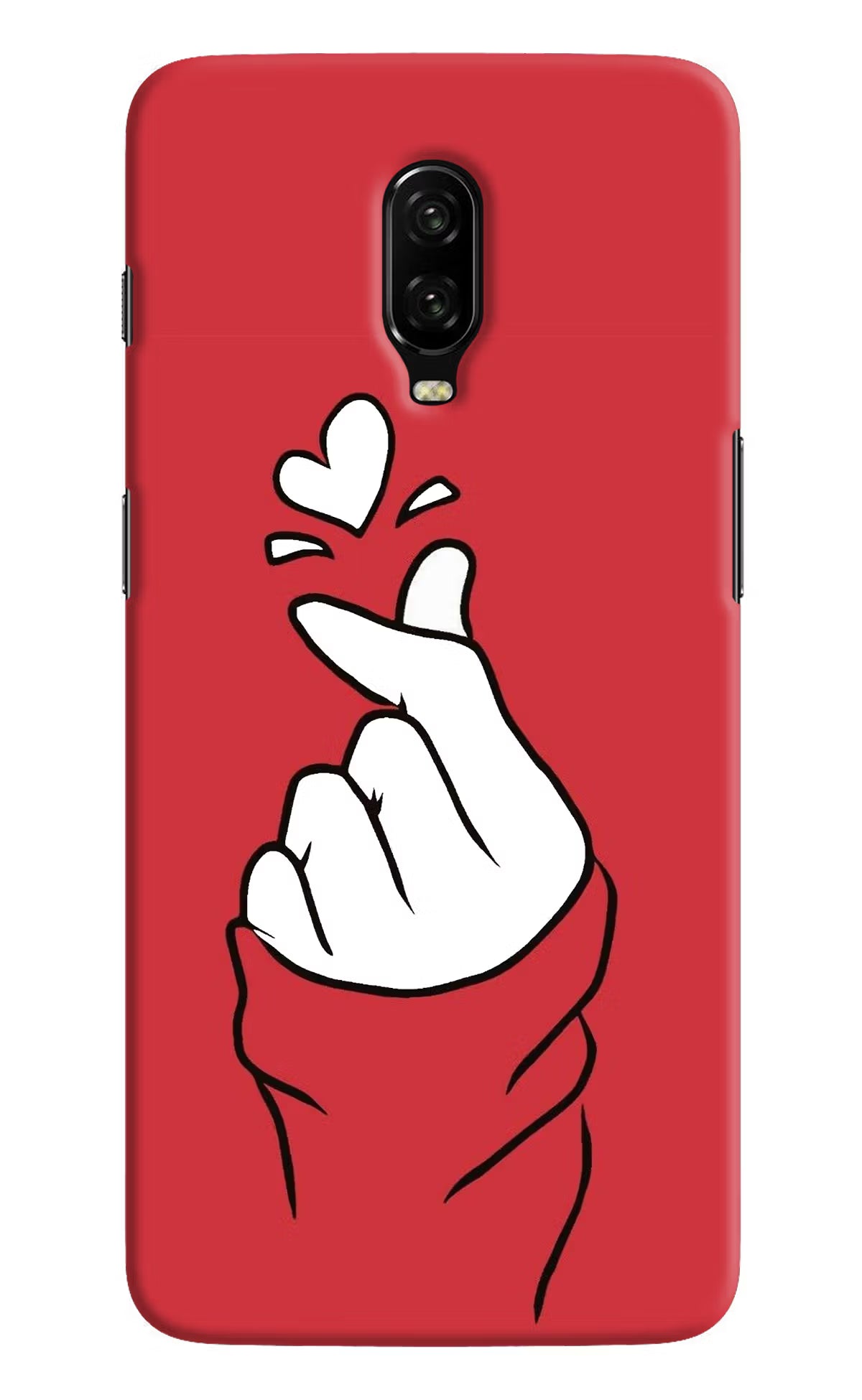 Korean Love Sign Oneplus 6T Hard Case Back Cover by Casekaro