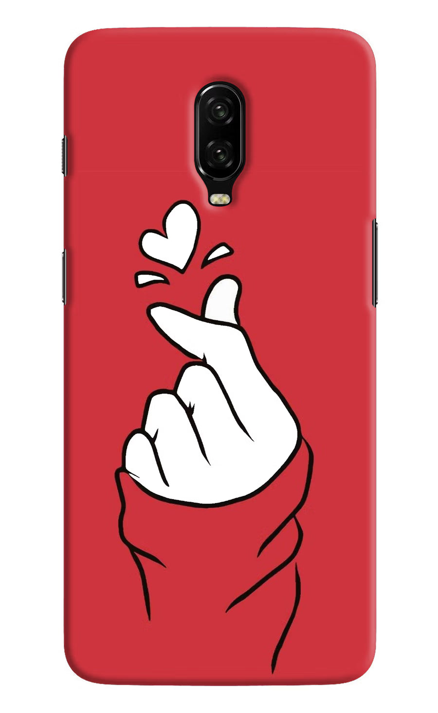 Korean Love Sign Oneplus 6T Back Cover, Hard case