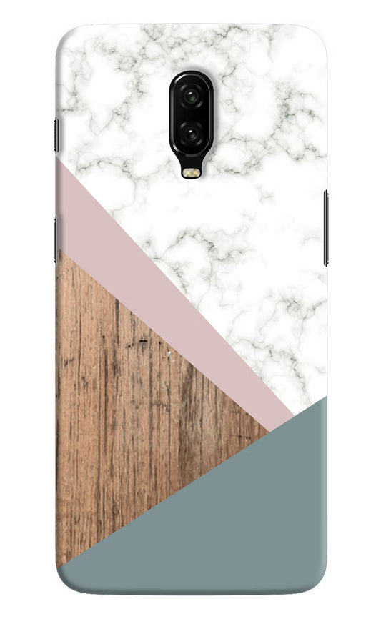 Marble wood Abstract Oneplus 6T Hard Case Back Cover by Casekaro