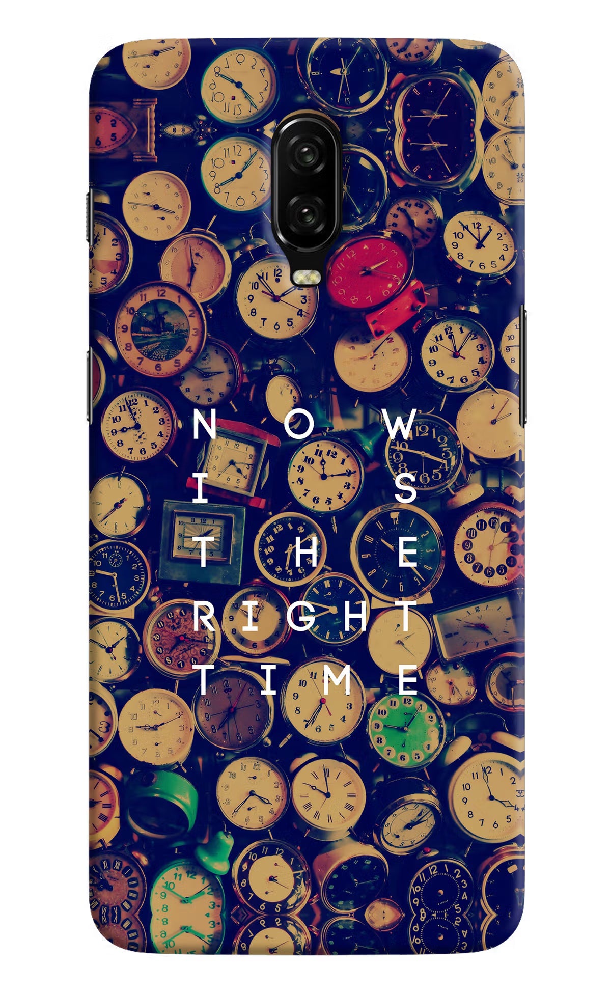 Now is the Right Time Quote Oneplus 6T Hard Case Back Cover by Casekaro