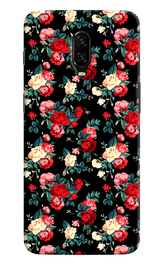 Rose Pattern Oneplus 6T Hard Case Back Cover by Casekaro