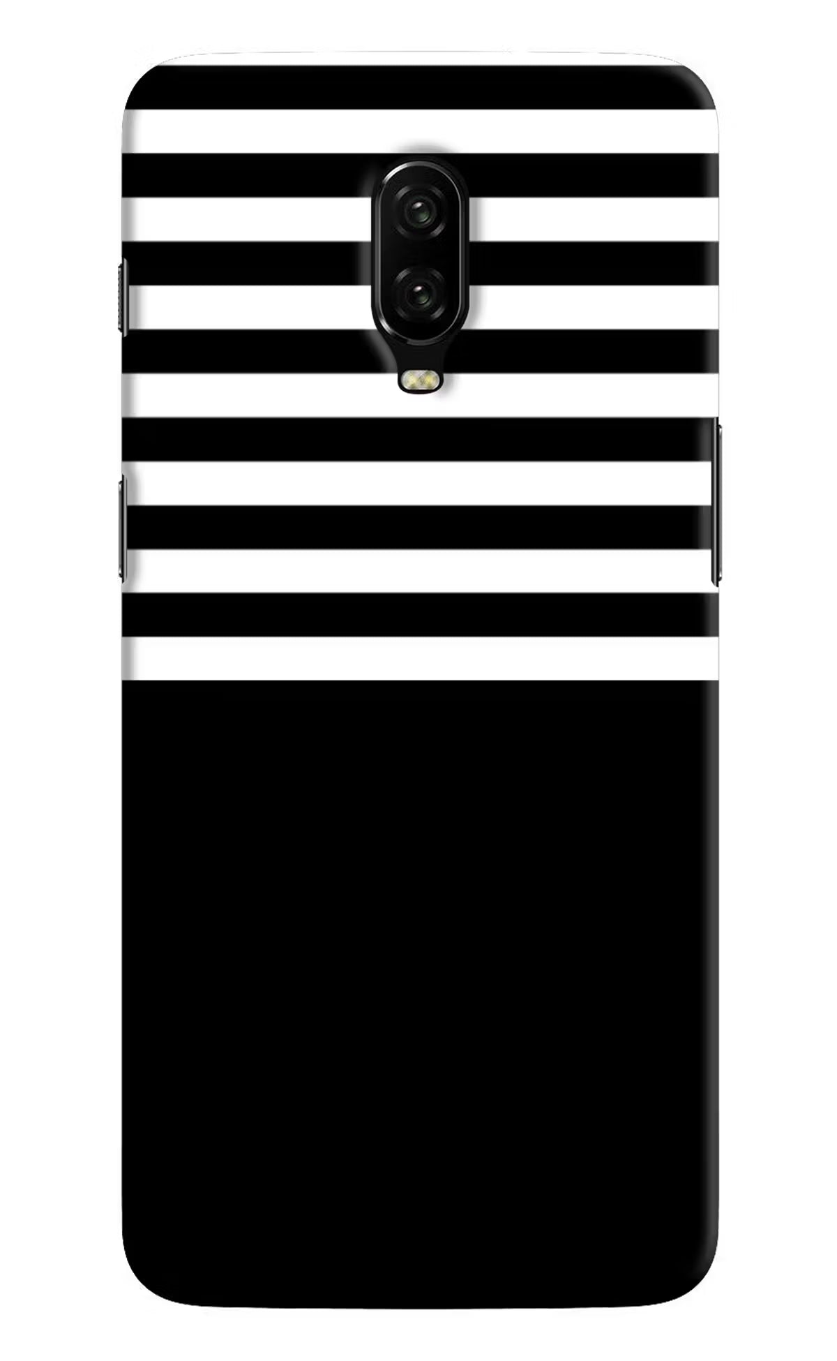 Black and White Print Oneplus 6T Hard Case Back Cover by Casekaro