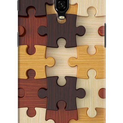 Wooden Puzzle Oneplus 6T Hard Case Back Cover by Casekaro