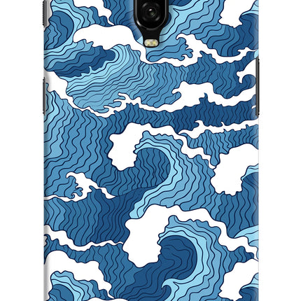 Blue Waves Oneplus 6T Hard Case Back Cover by Casekaro