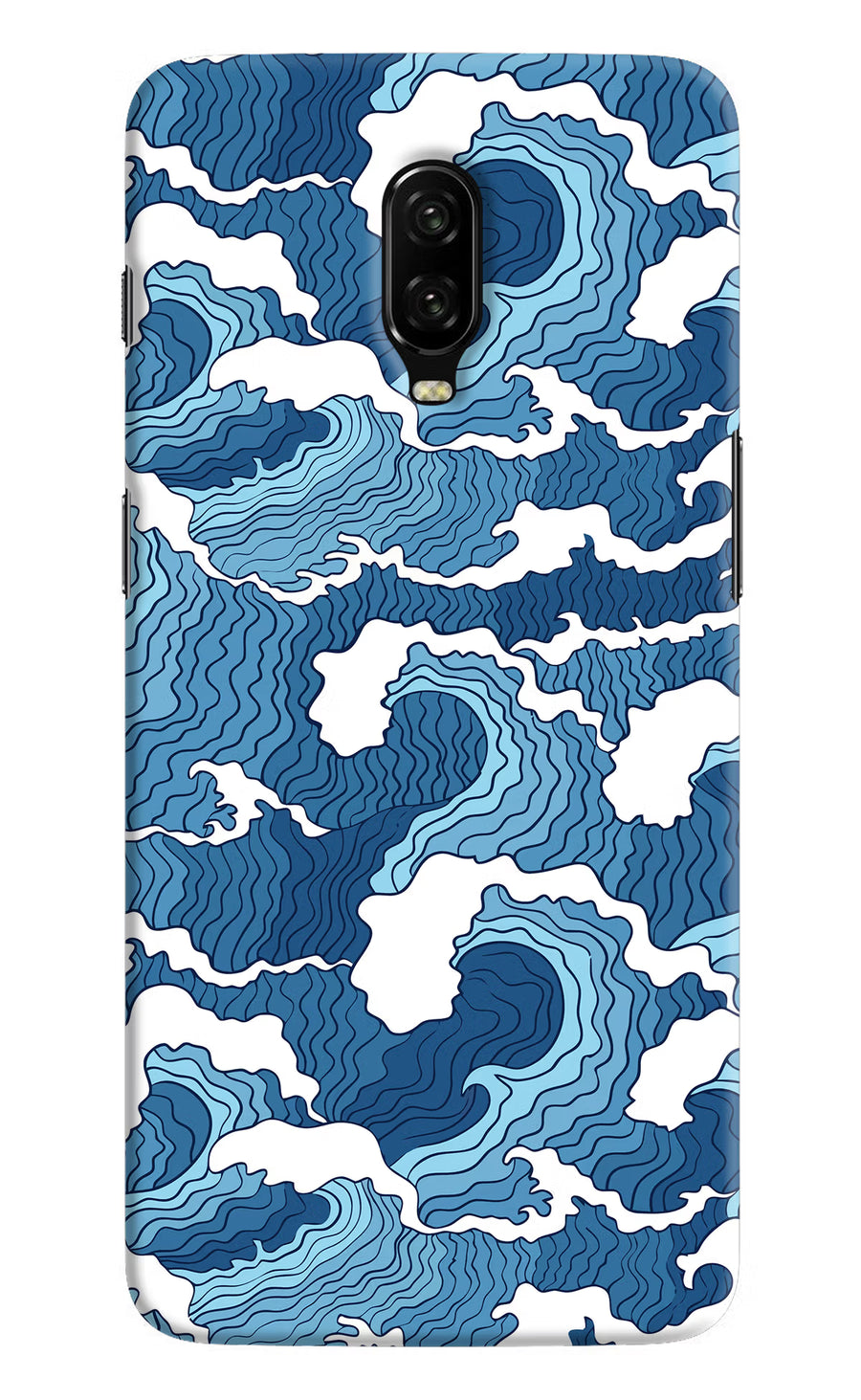 Blue Waves Oneplus 6T Back Cover, Hard case