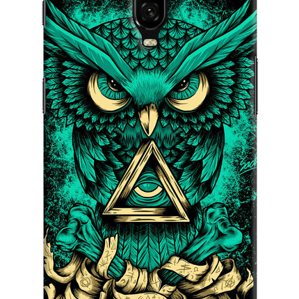 Green Owl Oneplus 6T Hard Case Back Cover by Casekaro
