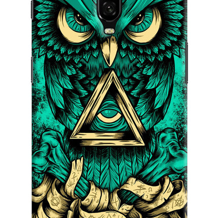 Green Owl Oneplus 6T Hard Case Back Cover by Casekaro