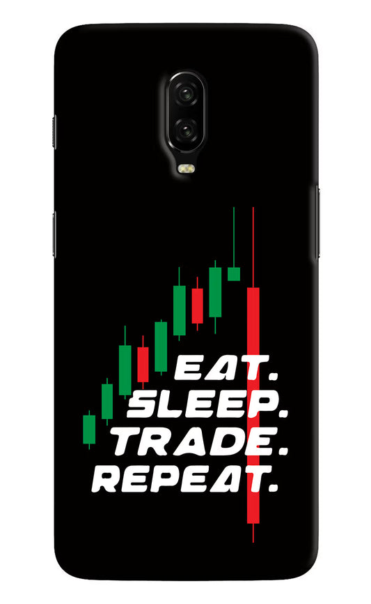 Eat Sleep Trade Repeat Oneplus 6T Hard Case Back Cover by Casekaro