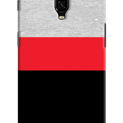 Tri Color Pattern Oneplus 6T Hard Case Back Cover by Casekaro