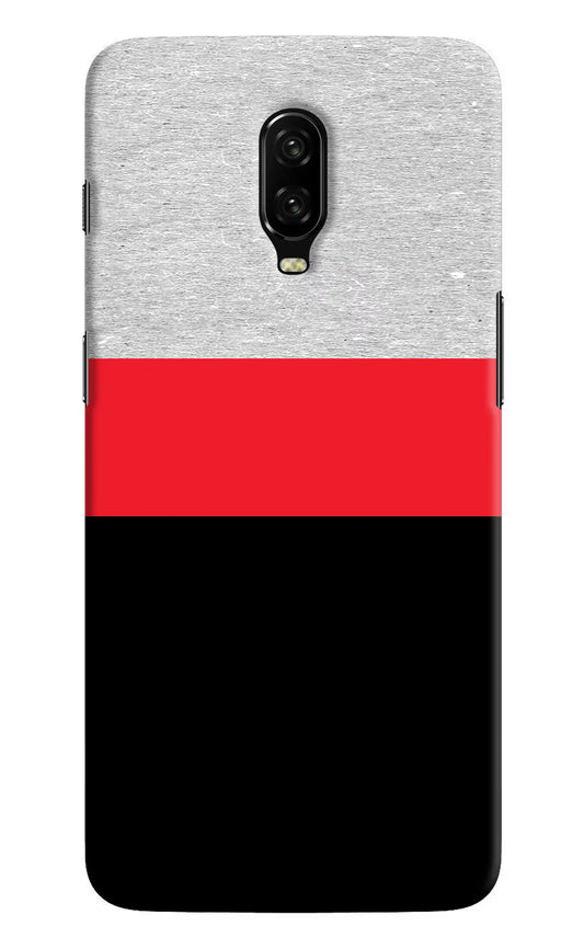 Tri Color Pattern Oneplus 6T Hard Case Back Cover by Casekaro