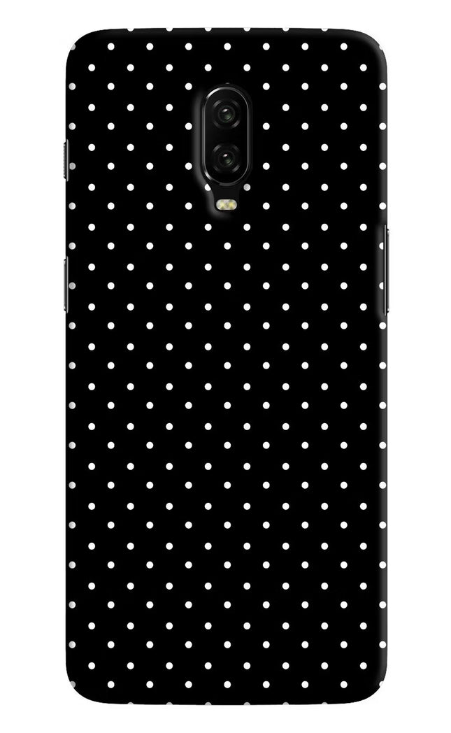 White Dots Oneplus 6T Hard Case Back Cover by Casekaro
