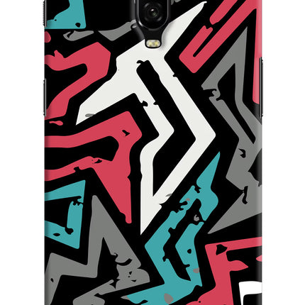 Geometric Graffiti Oneplus 6T Hard Case Back Cover by Casekaro
