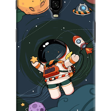 Cartoon Astronaut Oneplus 6T Hard Case Back Cover by Casekaro