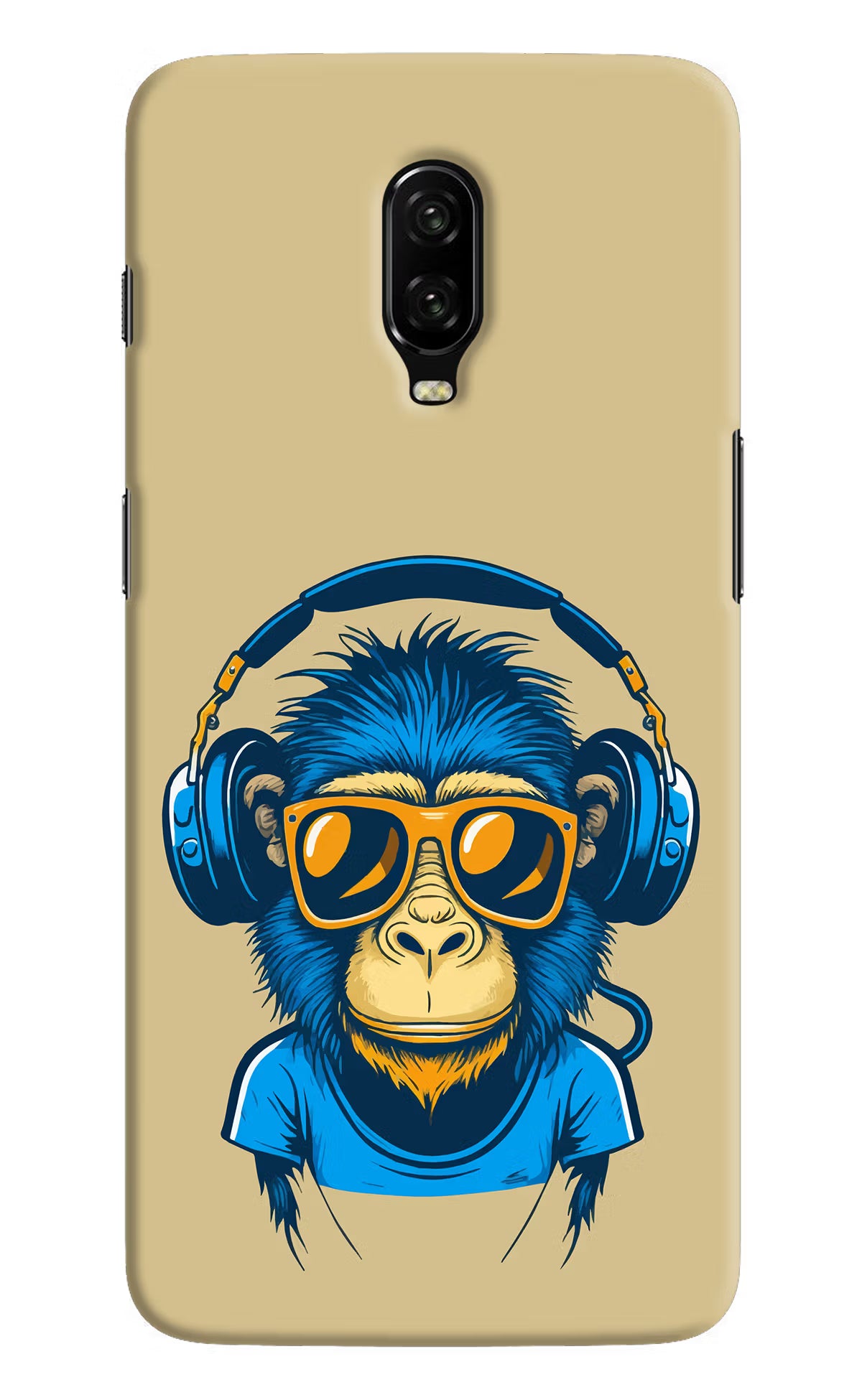 Monkey Headphone Oneplus 6T Hard Case Back Cover by Casekaro