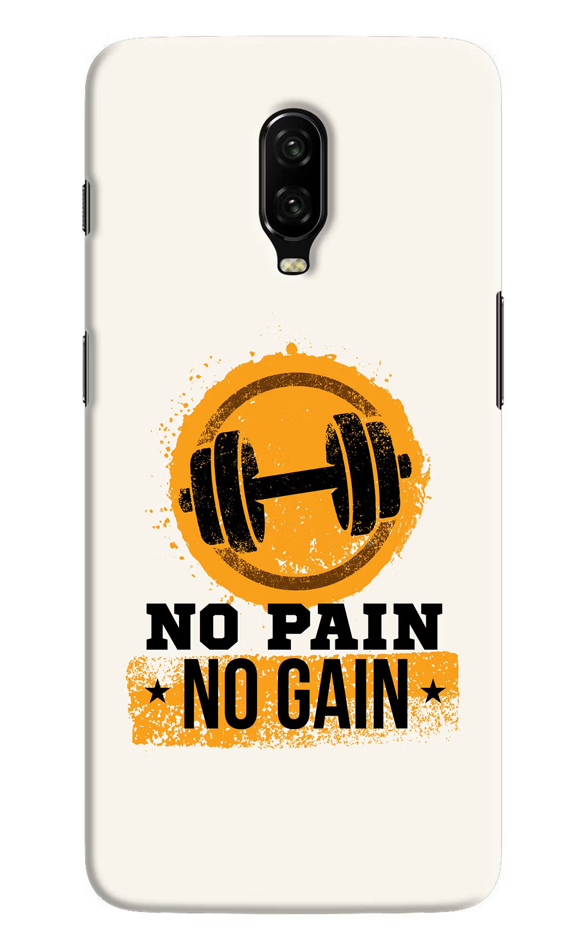 No Pain No Gain Oneplus 6T Hard Case Back Cover by Casekaro