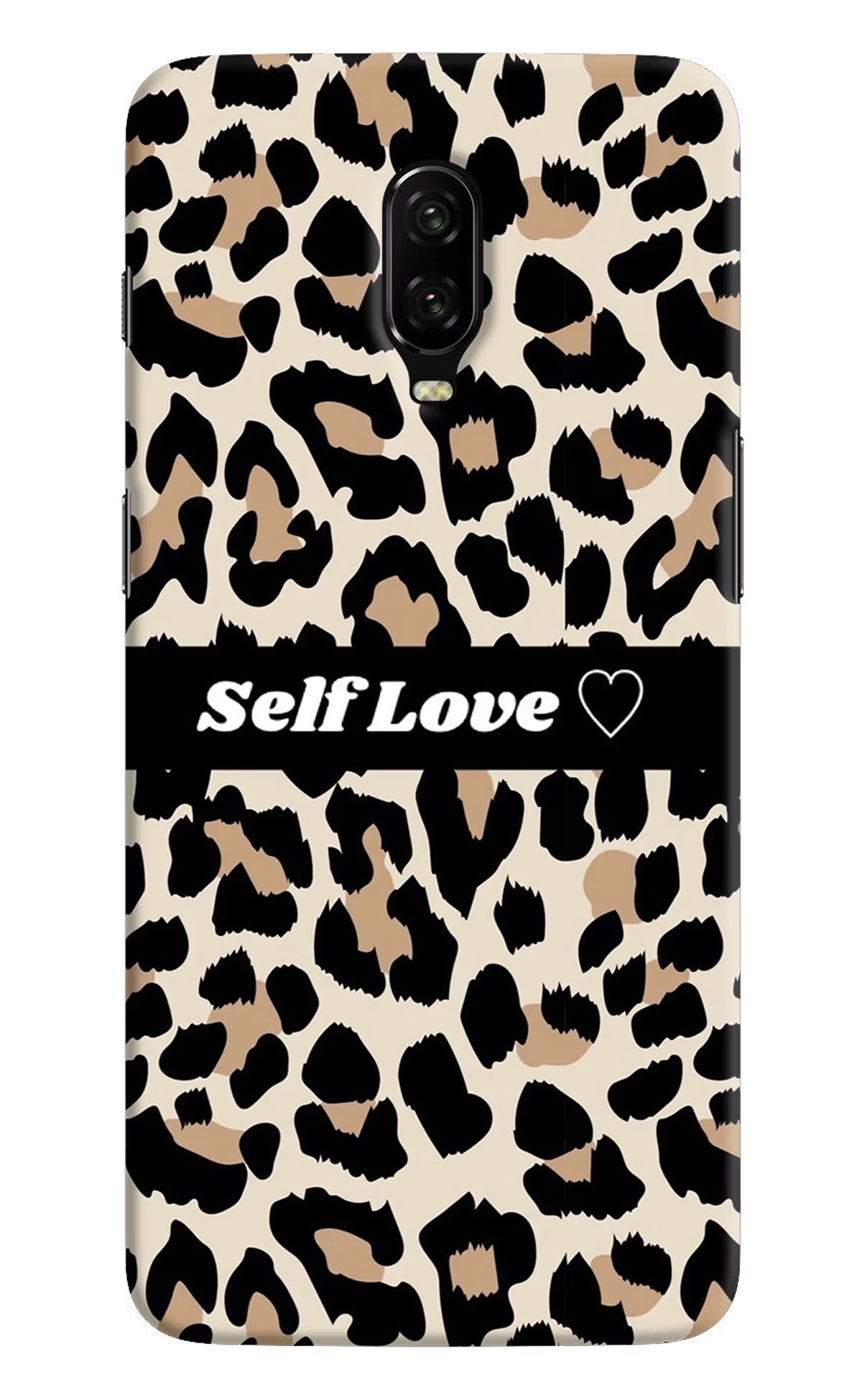 Leopard Print Self Love Oneplus 6T Hard Case Back Cover by Casekaro