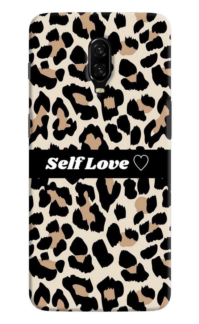 Leopard Print Self Love Oneplus 6T Hard Case Back Cover by Casekaro