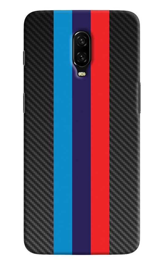 BMW Stripes Pattern Oneplus 6T Hard Case Back Cover by Casekaro