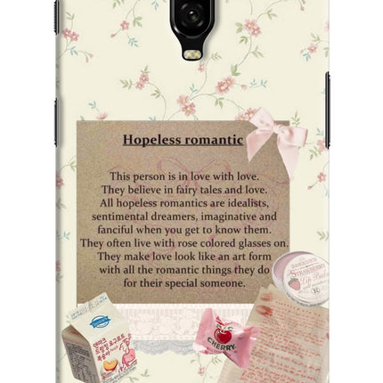 Hopeless Romantic Oneplus 6T Hard Case Back Cover by Casekaro