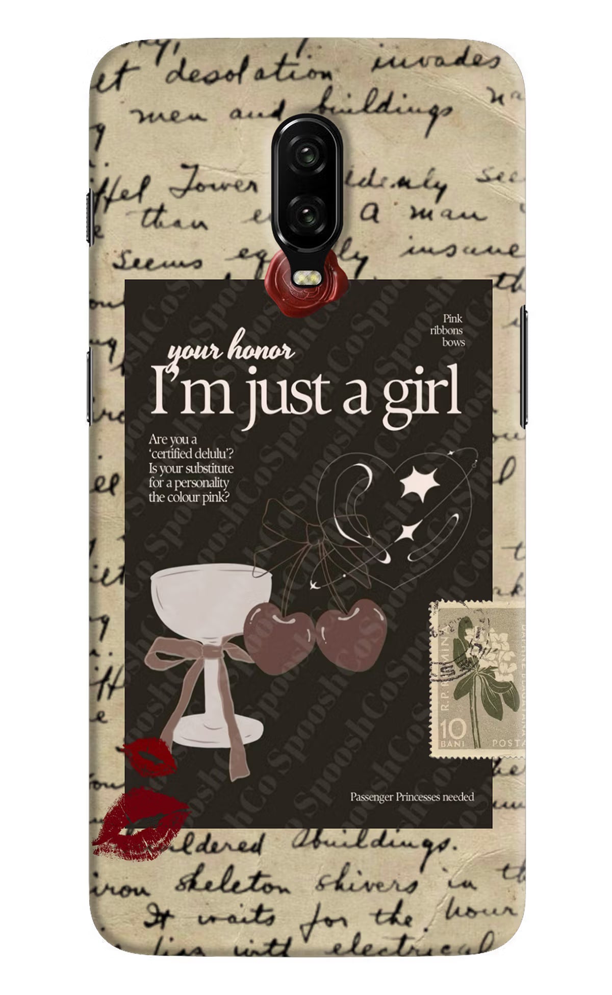 I am just a girl Oneplus 6T Hard Case Back Cover by Casekaro
