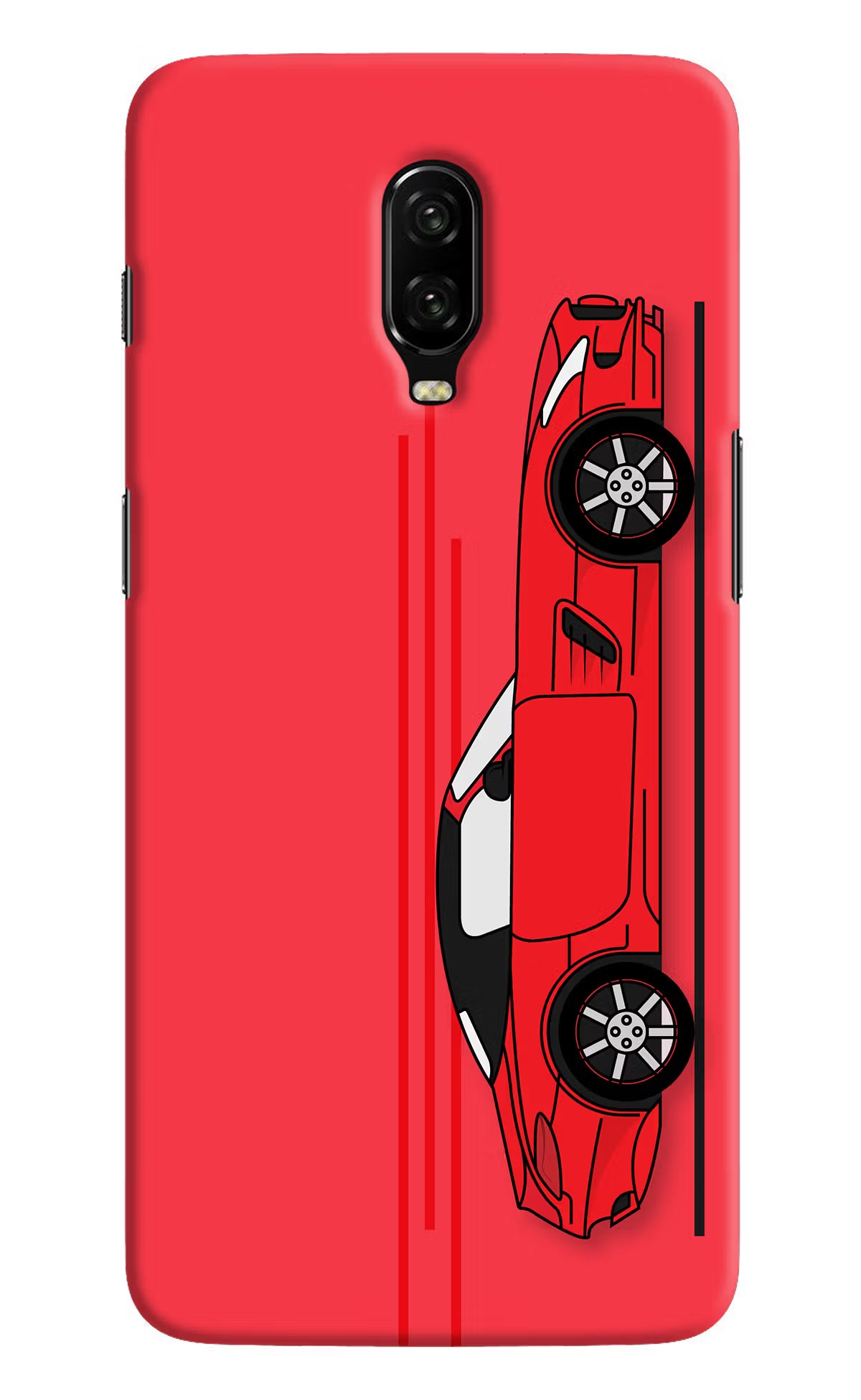 Red Velocity Oneplus 6T Hard Case Back Cover by Casekaro