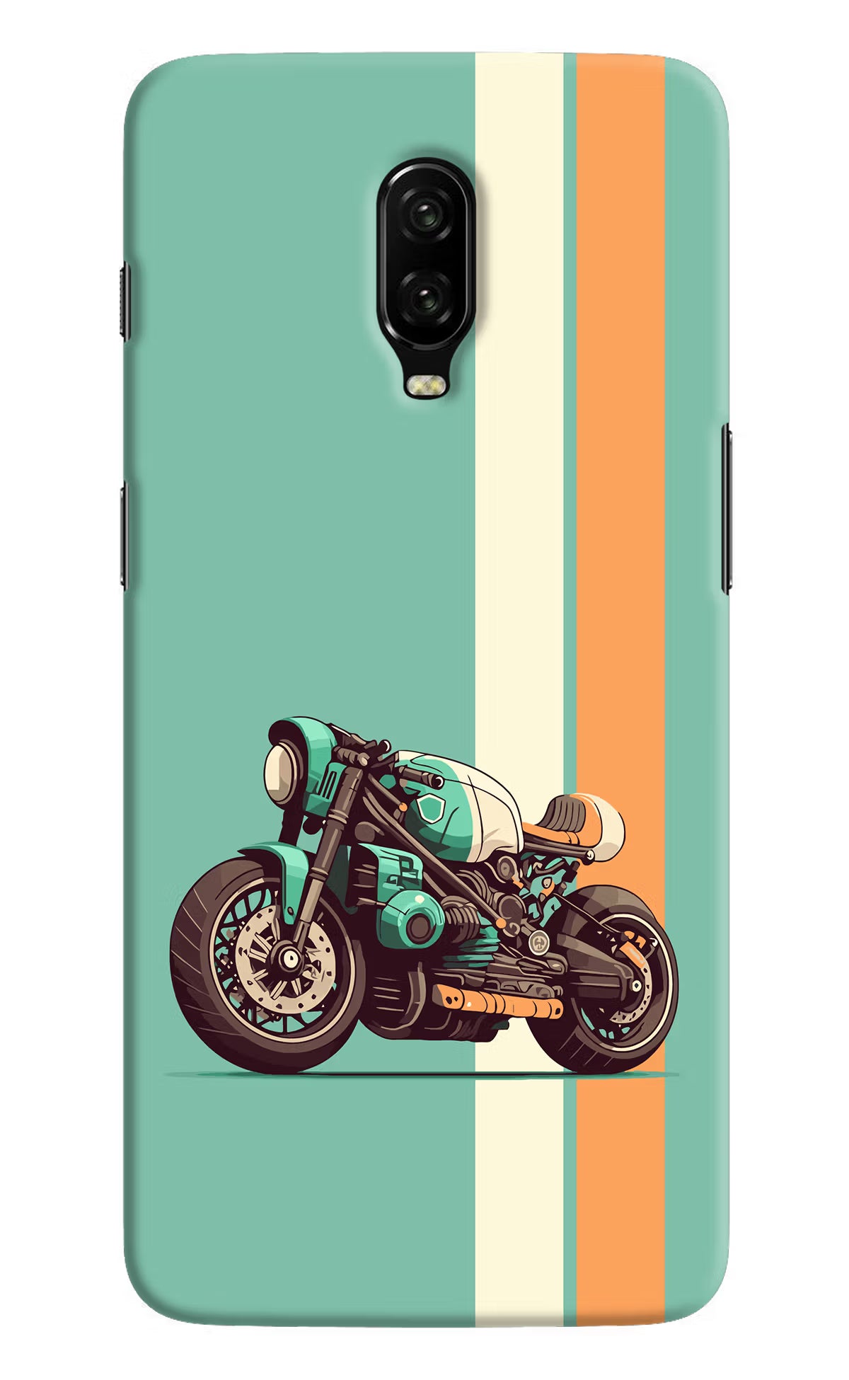 Striped Moto Drift Oneplus 6T Hard Case Back Cover by Casekaro