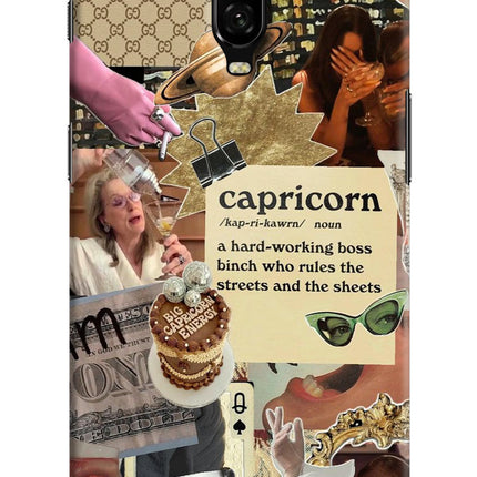 Capricorn Zodiac Oneplus 6T Hard Case Back Cover by Casekaro