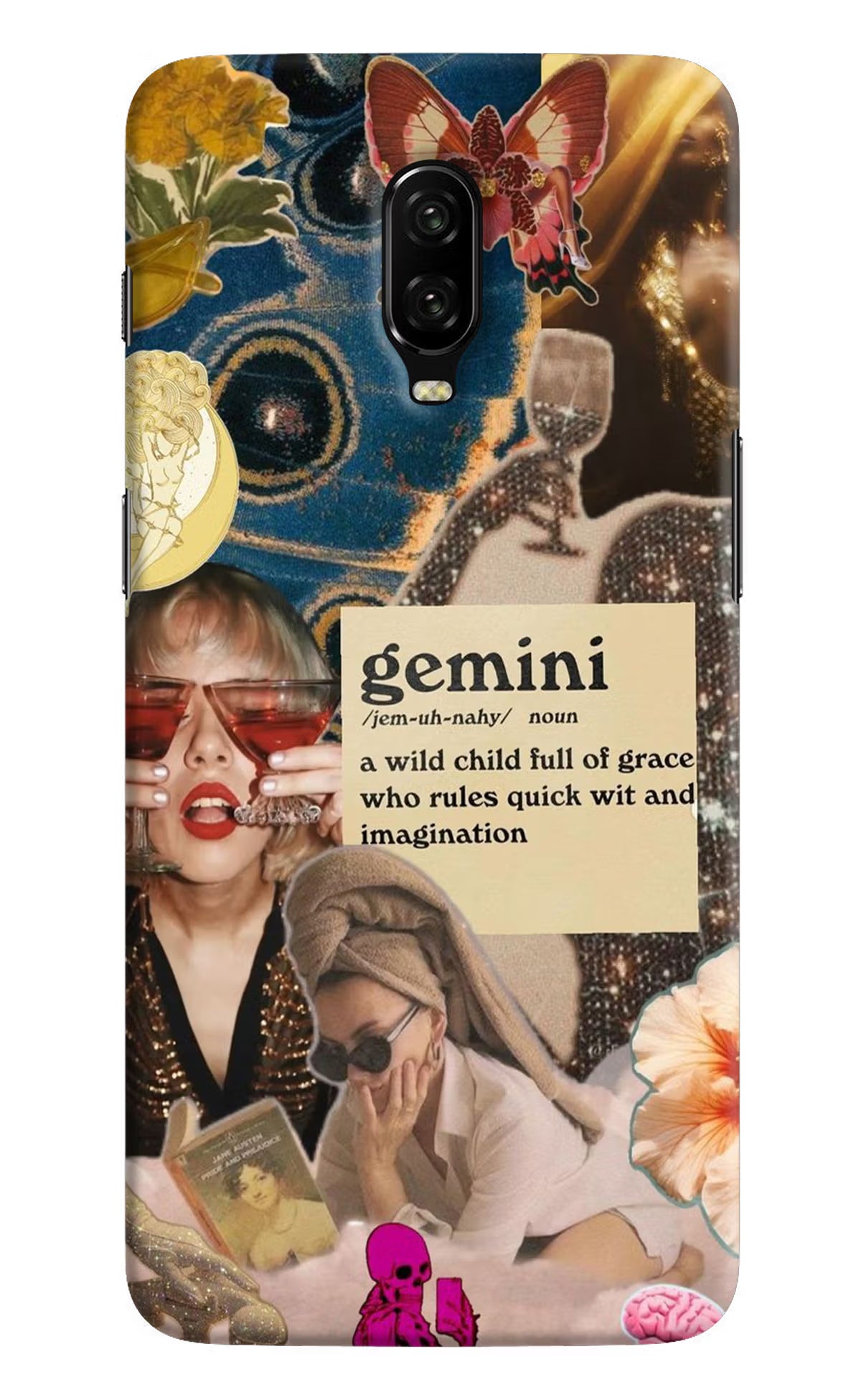 Gemini Zodiac Oneplus 6T Hard Case Back Cover by Casekaro