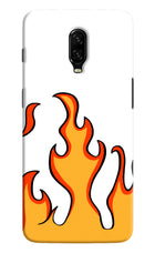 Fired Up – White Oneplus 6T Hard Case Back Cover by Casekaro