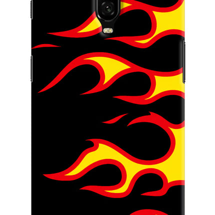 Side Sweep Flames Oneplus 6T Hard Case Back Cover by Casekaro