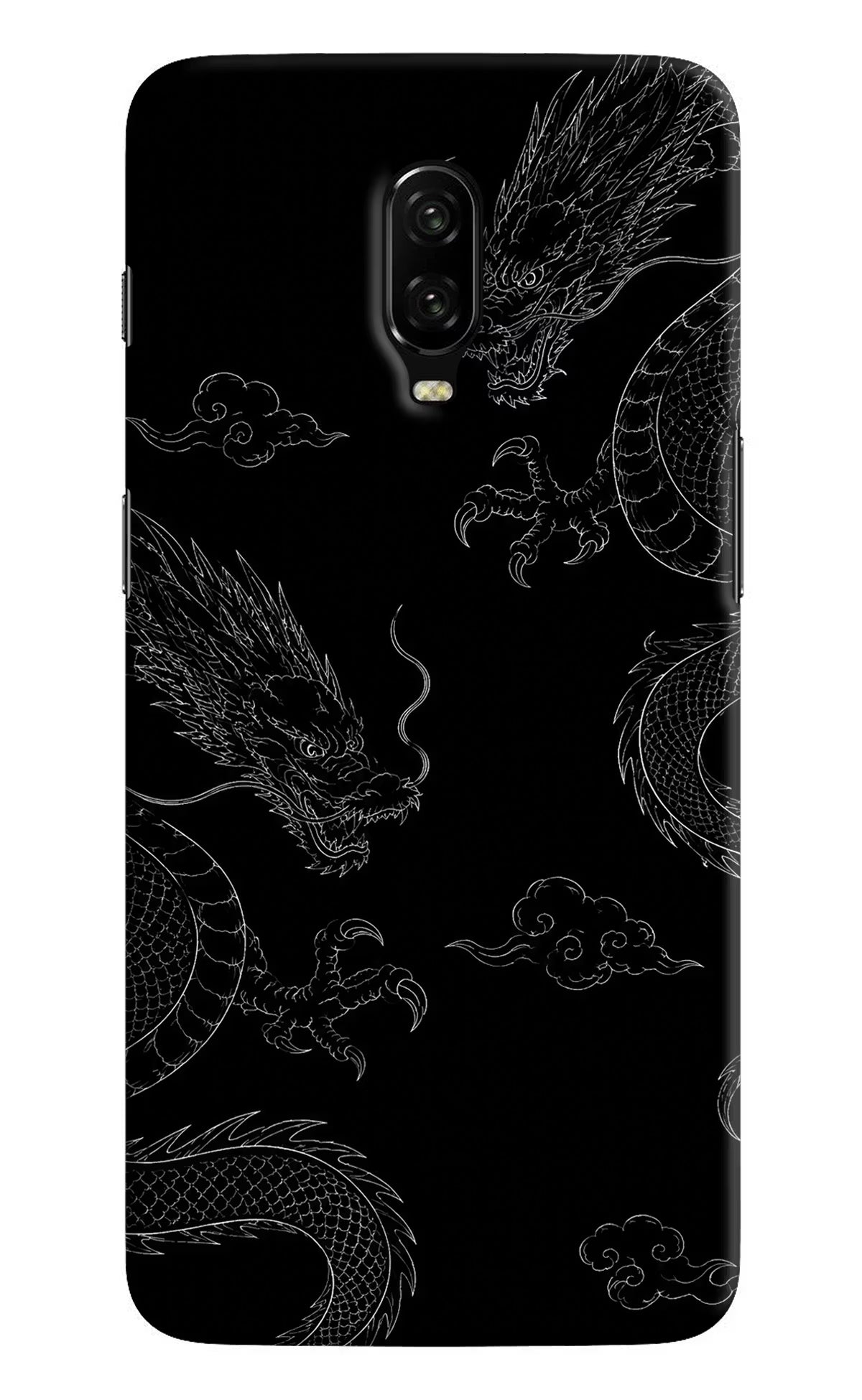 Twin Dragons Oneplus 6T Hard Case Back Cover by Casekaro