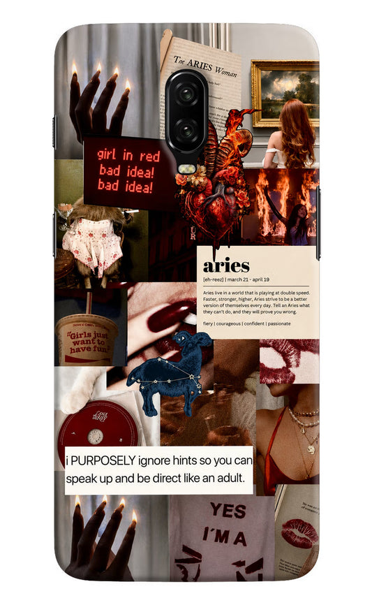 Zodiac Aries Oneplus 6T Hard Case Back Cover by Casekaro