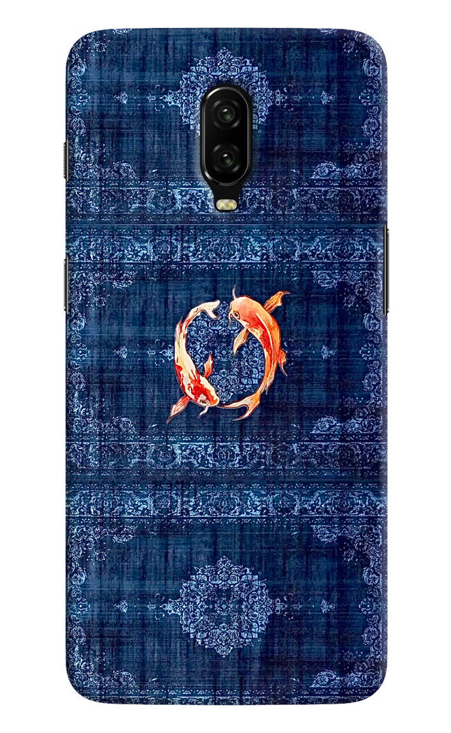 Koi Blue Oneplus 6T Hard Case Back Cover by Casekaro