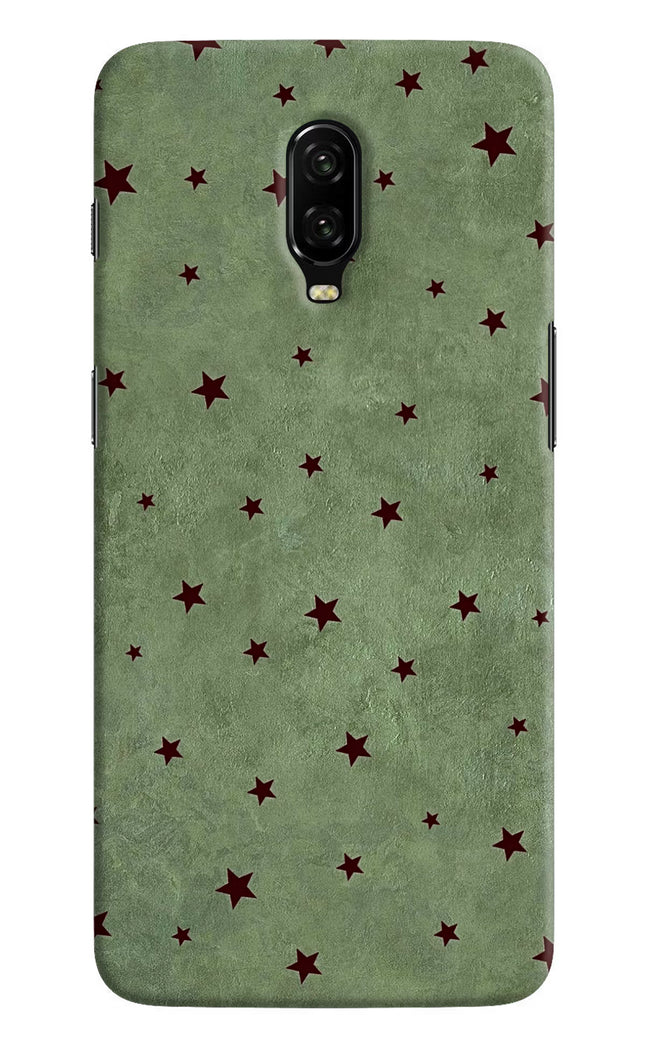 Green Stars Oneplus 6T Hard Case Back Cover by Casekaro