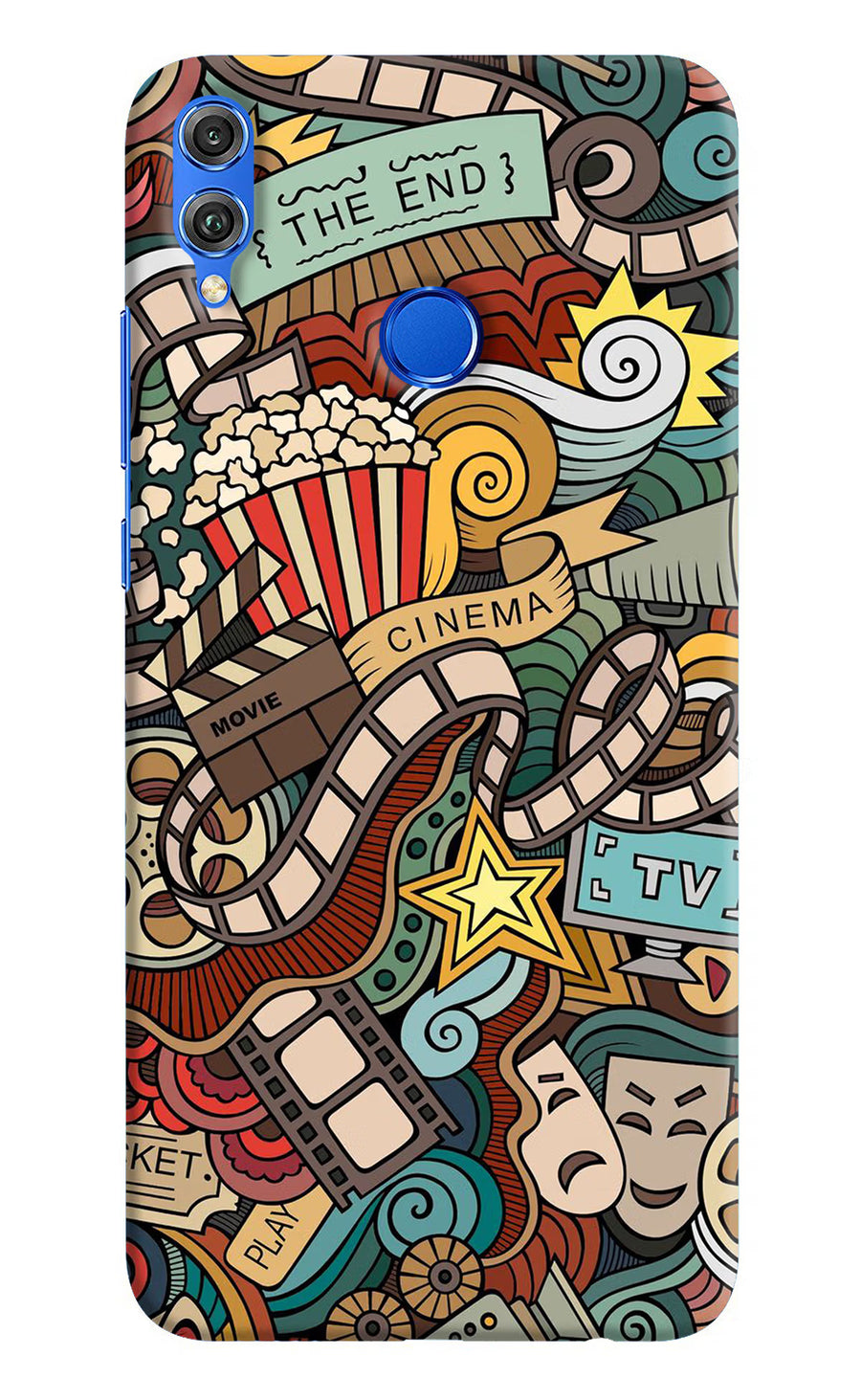 Cinema Abstract Honor 8X Back Cover, Hard case
